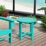 WestinTrends Dylan Adirondack Round Outdoor Side Table, Turquoise - Photo 10