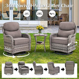Luxury High Back Patio Furniture Set with Fire Pit Table and 6-Inch Thick Cushions - Photo 8