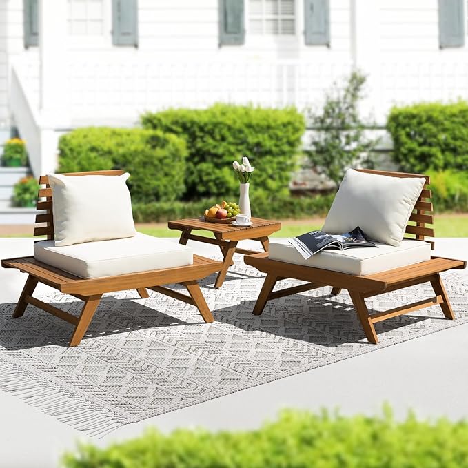 IDZO Armless Club Chairs Design Heavy Duty 400lbs Capacity Elegant Patio Bistro Set 3 Piece Outdoor - Photo 1