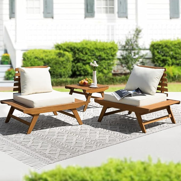 IDZO Armless Club Chairs Design Heavy Duty 400lbs Capacity Elegant Patio Bistro Set 3 Piece Outdoor - Photo 1
