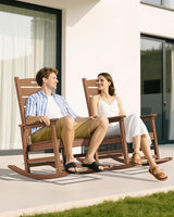 SERWALL Outdoor Rocking Chair, Oversized Rocking Chair with Footrest for Adults - Photo 2