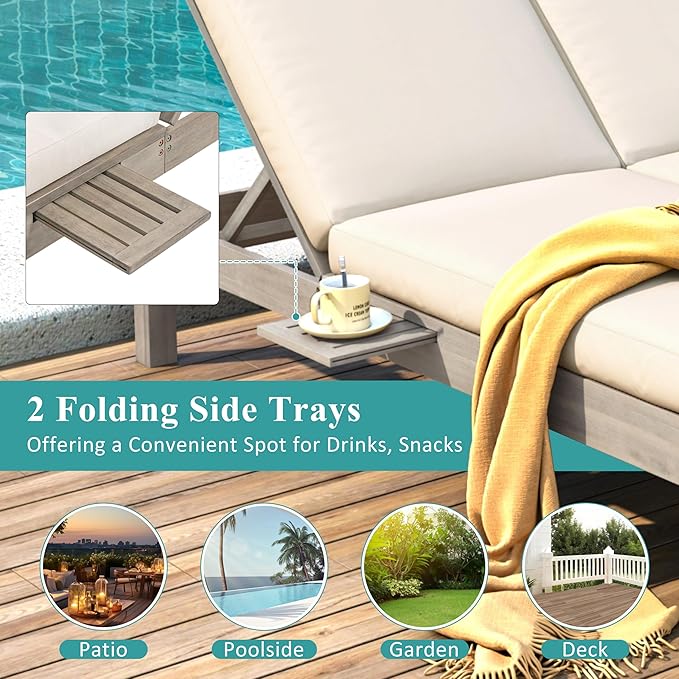 LUMISOL Patio Double Chaise Lounge - Photo 6