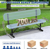 Heavy-Duty Park Bench for Outside - Black Coated Outdoor Furniture Steel Bench - Photo 3
