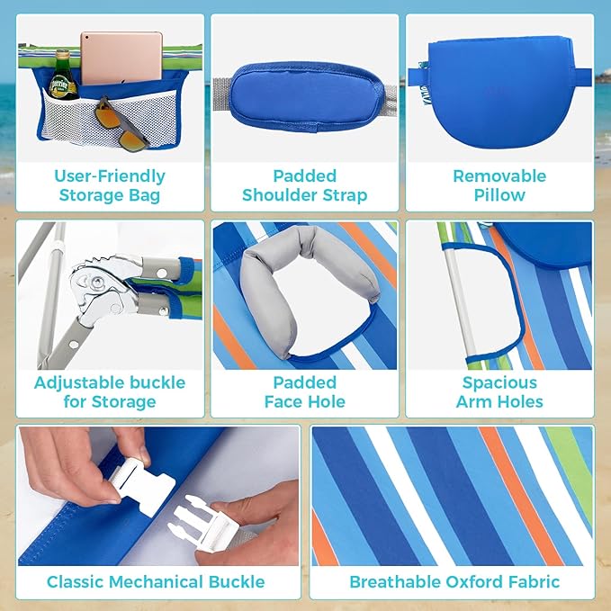 #WEJOY Folding Tanning Chair with Face Hole - Photo 7
