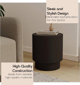 LeisureMod Modern Side Table Round Fiberstone Top Accent End Table for Home, Outdoor Patio, Living Room Sofa - Photo 6