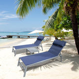 Domi Outdoor Lounge Chairs Set of 3, Upgraded Aluminum Chaise Lounge Chair W/ 5 Adjustable Positions - Photo 3