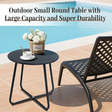 Outdoor Side Table Metal - Portable Accent Table, Multi-Functional End Table for Patio, Balcony, Bedroom & RV Use - Photo 4