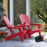 YEFU Adirondack Chair, Oversized Plastic Adirondack Chairs Folding Outdoor Chairs with Cup Holder - Photo 2