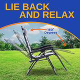 SereneLife Padded Zero Gravity Lounge Chair - Reclining Patio Chairs - Outdoor Lounge Chairs with Detachable Cup Holder - Photo 4