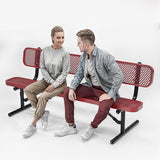 Heavy-Duty Outdoor Metal Bench, Thermoplastic-Coated, Portable, Weatherproof, Commercial-Grade for Parks, Gardens - Photo 1