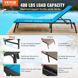 VEVOR 2 Pcs Chaise Lounge Chairs Outdoor, Aluminum Patio Lounge Chair with Adjustable 5-Position - Photo 4