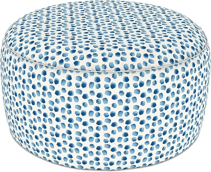 LVTXIII Indoor/Outdoor Extra Large Inflatable Ottoman Pouf D31 x H14 Inch, Round Footstool with Handle - Photo 1