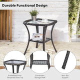 Belord Outdoor Wicker Furniture 5 Pieces Patio Furniture Set Patio Chairs with Ottomans and Side Table Conversation Set - Photo 8