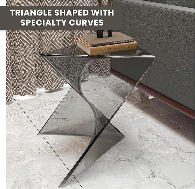 LeisureMod 15.75" Triangular Side Table, Stackable Plastic Accent End Table for Indoor & Outdoor Use - Photo 5