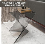 LeisureMod 15.75" Triangular Side Table, Stackable Plastic Accent End Table for Indoor & Outdoor Use - Photo 5