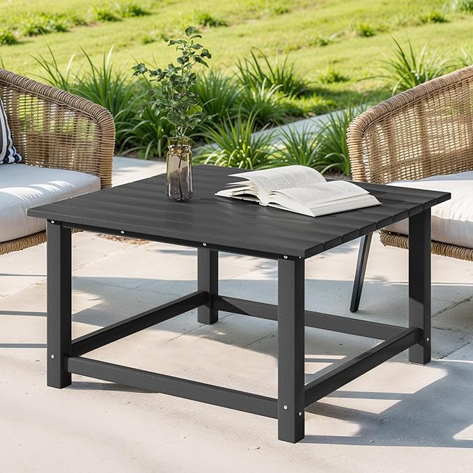 Costaelm Patio Conversation Table, Tatio Accent HDPE Outdoor Weather Resistant - Photo 2