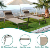 Domi Outdoor Lounge Chairs Set of 3, Upgraded Aluminum Chaise Lounge Chair with 5 Adjustable Positions - Photo 8