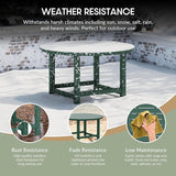 WestinTrends Malibu Low Outdoor HDPE Round Patio Coffee Table, Dark Green - Photo 4
