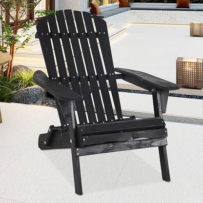 PayLessHere Adirondack Chairs, Weather Resistant Patio Chairs with Pinewood Wooden Textured for Patio Lawn Garden Backyard Deck Pool Beach Fire Pit