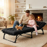 ABORON Heavy Duty Tanning Chair, 5-Gear Outdoor Folding Chaise Lounge Chair with Cushion - Photo 4