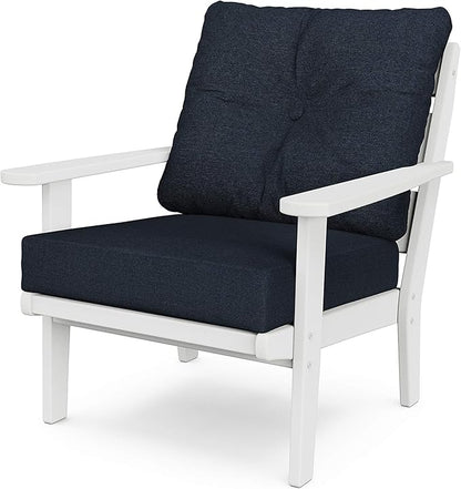 POLYWOOD® Lakeside Chair, White/Marine Indigo