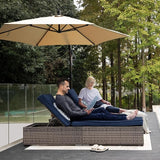 JOIVI Outdoor Chaise Lounge Chair, All-Weather PE Wicker Patio Chaise Lounge Pool Lounger - Photo 8