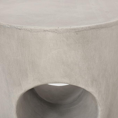 Samuel Indoor Contemporary Lightweight Concrete Accent Side Table
