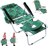 ABORON Tanning Chair with Face Hole, 5-Position Adjustable Reclining Beach Lounge Chair - Photo 1