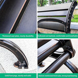Outdoor Bench Chair Cast Aluminum Park Bench Large All Weather Metal Garden Bench for Backyard Porch Lawn - Photo 4