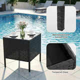 GarveeHome 3-Piece Patio Bistro Set, PE Rattan Outdoor Conversation Furniture with 2 Cushioned Chairs & Coffee Table - Photo 5
