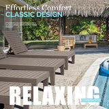 DIMAR GARDEN Outdoor Chaise Lounge,Resin Pool Lounge Chair Waterproof Recliner, Taupe - Photo 7
