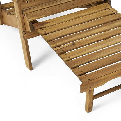 Christopher Knight Home Hayle Outdoor Acacia Wood Reclining Adirondack Chair with Footrest (Set of 2)