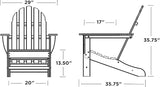POLYWOOD AD4030PB Classic Outdoor Adirondack Chair, Pacific Blue - Photo 3