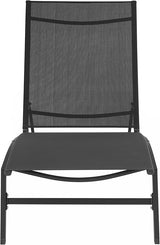 Crosley Furniture Weaver Reclining Sling Outdoor Chaise Lounge Chair with Wheels for Patio, Deck, and Pool, Charcoal - Photo 4