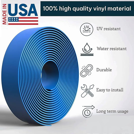 KOMORAX 2 Inch Wide, 50ft Long Vinyl Strap - Replacement Straps for Patio Chairs - Vinyl Strapping for Patio Furniture Repair - Durable Seat Repair Kit for Lawn Chairs, Outdoor Furniture (Royal Blue)