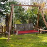 RELAX4LIFE 2-Seater Outdoor Porch Swing - PE Wicker Porch Loveseat Swing with 118” Hanging Ropes - Photo 2