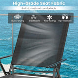 Tangkula Outdoor Lounge Chairs Set of 2, Patio Folding Chaise Recliner with 6-Level Backrest - Photo 9