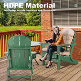 Adirondack Chairs Set of 2 with Cushions & Cup Holders, HDPE Weather Resistant Folding Adirondack Chair for Adults - Photo 6