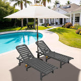 SERWALL Outdoor Chaise Lounge Set of 2 with 9FT Patio Umbrella - Photo 10