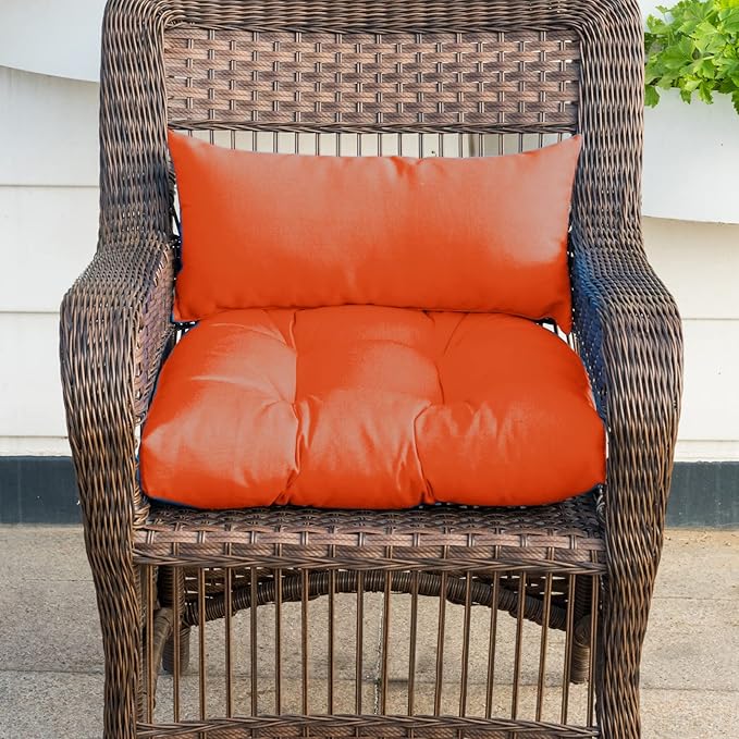 QILLOWAY Outdoor Patio Wicker Seat Cushions Group Loveseat/Two U-Shape/Two Lumbar Pillows for Patio Furniture - Photo 4