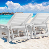 VINGLI HDPE Outdoor Chaise Lounge Chair Set of 2 with Wheels, Patio Lounge Chairs with 5-Position Adjustable Backrest - Photo 8