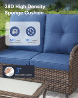 Outdoor Glider Bench-2 Seater Patio Glider Loveseat with High Back and Deep Seating Outdoor Couch for Deck Porch Garden - Photo 7