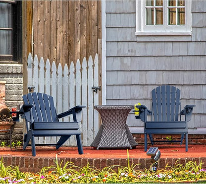 FUNBERRY Adjustable Folding Adirondack Chairs Set of 2, HDPE All Weather Fire Pit Chairs with Cup Holder