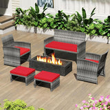 Tangkula 2 Pieces Patio PE Rattan Ottomans - Photo 8