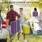 Outsunny Chaise Lounge Chair Outdoor with Face Arm Hole, 5-Position Reclining Face Down Tanning Chair with Carry Strap - Photo 7