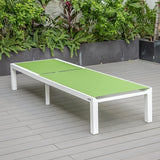 LeisureMod Marlin Aluminum Outdoor Chaise Lounge Chair - Mesh Sling Fabric Seat White Aluminum Frame Beach - Photo 8