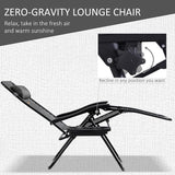 Outsunny Zero Gravity Chair Set with Side Table, Folding Reclining Chair with Cupholders & Pillows - Photo 3