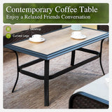 Sophia & William Patio Furniture Set, 5 Piece Metal Outdoor Conversation Set with 3-Seater Outdoor Couch, 2 Sofa Chairs - Photo 6