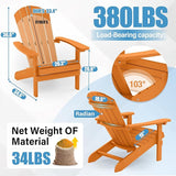 YEFU Adirondack Chairs Set of 8: Plastic Adirondack Chairs - Patio Chairs with Wood Texture - Outdoor Chair HIPS - Lawn - Photo 2