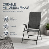 Kozyard 2-Pack Outdoor Patio Dining Chairs, Folding Reclining Patio Chairs with Breathable Textilene Fabric, Padded Seat - Photo 3